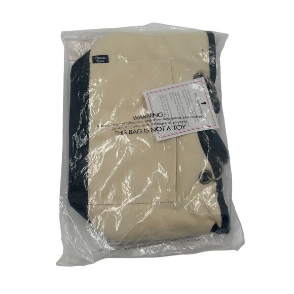 Thirty-One Gifts Canvas Crew Mini Thermal Tote In Cream & Navy Blue - Picture 7 of 7